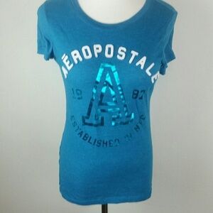 AEROPOSTALE l 3D Teal Tee Shirt C6